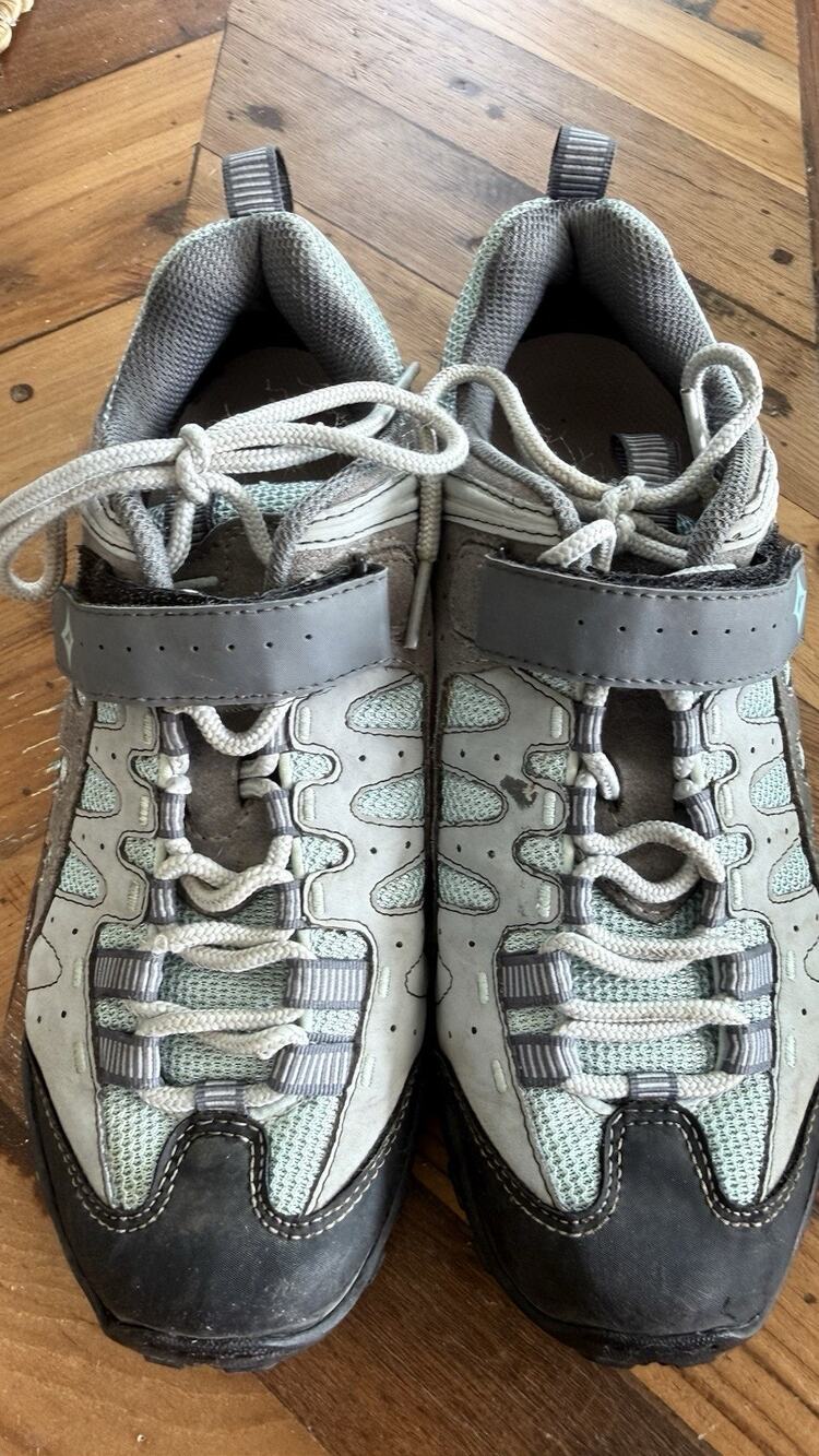 Specialized Women’s 8.5 Tahoe Mountain Bike Shoes Grey Teal Cycling MTB SPD